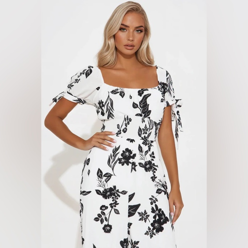 NEW Fashion Nova Violetta Jumpsuit size xl floral vacation - Picture 5 of 9